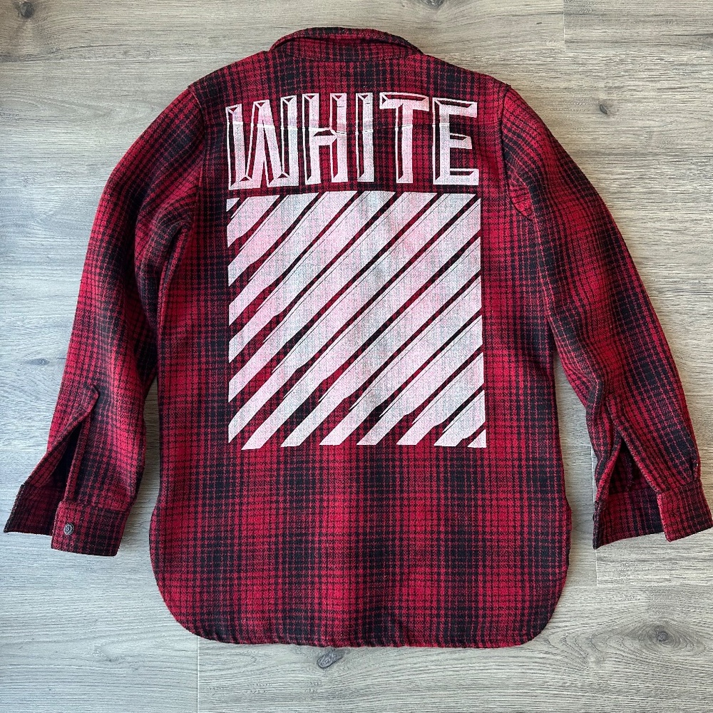 Off-White Flannel Size M Red/Black
